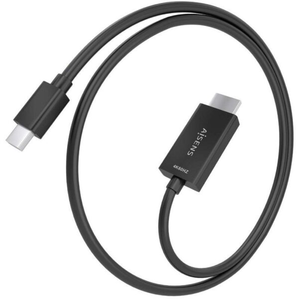 Cable Conversor Aisens A125-0886/ Mini DisplayPort Macho - HDMI 4K Macho/ 1m/ Negro - Imagen 2