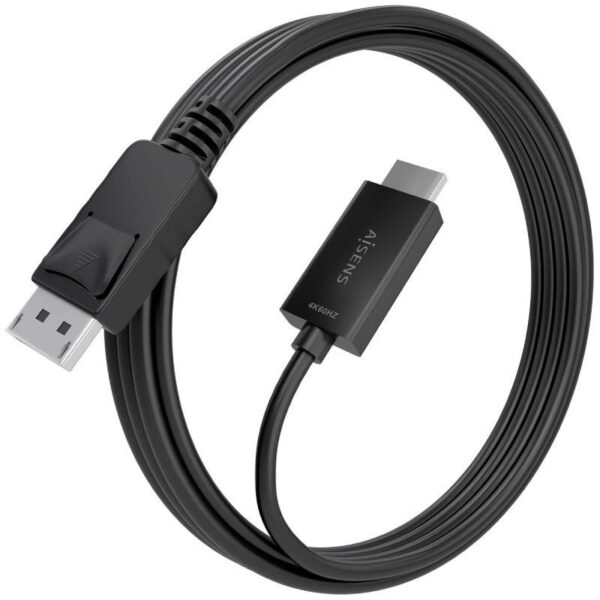 Cable Conversor Aisens A125-0895/ DisplayPort Macho - HDMI 4K Macho/ 3m/ Negro - Imagen 2