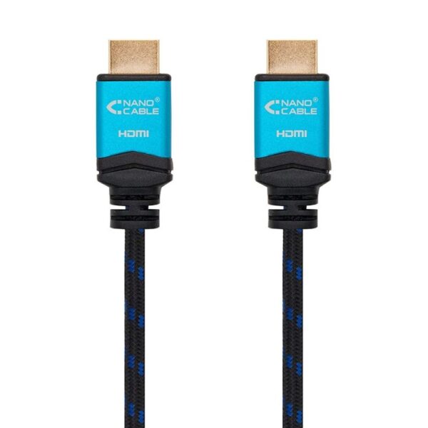 Cable HDMI 2.0 4K Nanocable 10.15.3700/ HDMI Macho - HDMI Macho/ 50cm/ Negro y Azul - Imagen 2