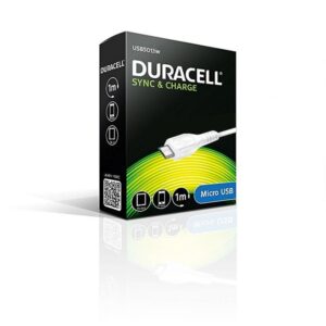 Cable USB 2.0 Duracell USB5013W/ USB Macho - MicroUSB Macho/ 1m/ Blanco 5055190170045 USB5013W DRC-CAB USB-MICRO USB BLANCO