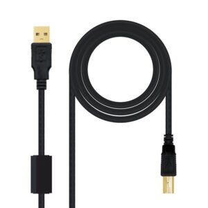 Cable USB 2.0 Impresora Nanocable 10.01.1205/ USB Tipo-B Macho - USB Macho/ 5m/ Negro 8433281004467 10.01.1205 NAN-CAB 10 01 1205