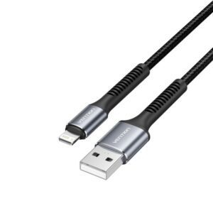 Cable USB 2.0 Lightning Vention H14BF/ Lightning Macho - USB Macho/ 10W/ 480Mbps/ 1m/ Negro 6922794785274 H14BF VEN-CAB H14BF