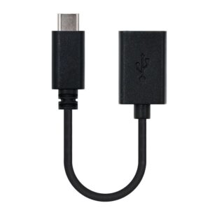 Cable USB 2.0 Tipo-C Nanocable 10.01.2400/ USB Tipo-C Macho - USB Hembra/ 15cm/ Negro 8433281007796 10.01.2400 NAN-CAB 10 01 2400