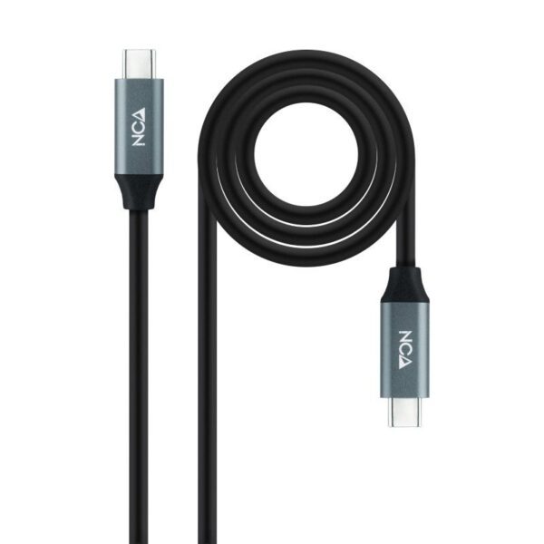 Cable USB 3.2 Nanocable 10.01.4302/ USB Tipo-C Macho - USB Tipo-C Macho/ 2m/ Gris y Negro - Imagen 2