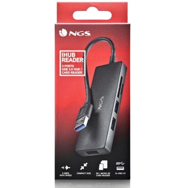 Hub USB NGS IHUB READER/ 3xUSB 3.0/ 1xLector de Tarjetas - Imagen 5