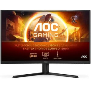 Monitor Gaming Curvo AOC CQ32G4VE 31.5"/ QHD/ 0.5ms/ 180Hz/ VA/ Negro 4038986182164 CQ32G4VE AOC-M CQ32G4VE