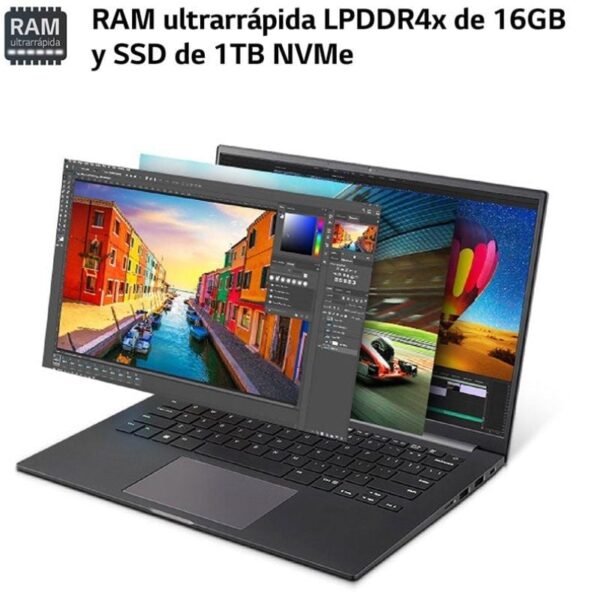 Portátil LG Ultra 16UD70R-G.AX56B Ryzen 5 7530U/ 16GB/ 512GB SSD/ 16"/ Sin Sistema Operativo - Imagen 3