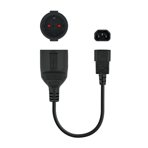 Adaptador Alimentación Nanocable 10.22.0901/ C14 Macho - CEE7 Hembra/ 25cm/ Negro 8433281009615 10.22.0901 NAN-ADP 10 22 0901