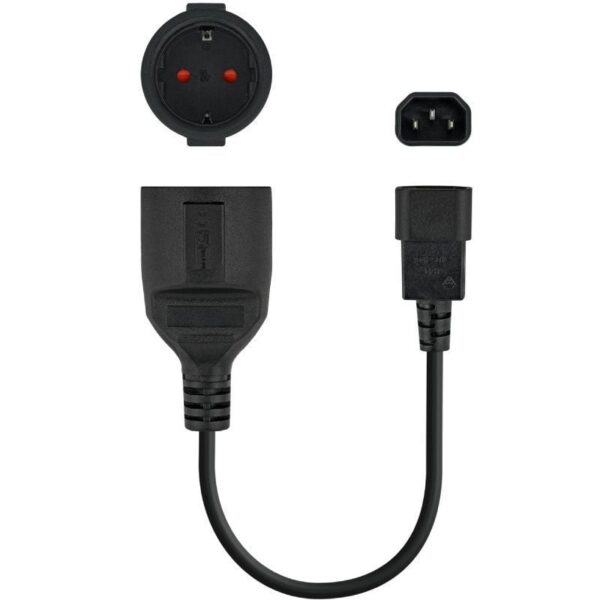 Adaptador Alimentación Nanocable 10.22.0902/ C14 Macho - CEE7 Hembra/ 50cm/ Negro 8433281014589 10.22.0902 NAN-ADP 10 22 0902