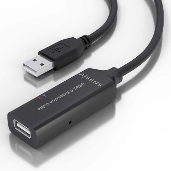 Cable Alargador USB 2.0 Aisens A101-0916/ USB Macho - USB Hembra/ 15m/ Negro - Imagen 3