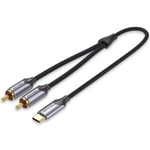 Cable Conversor Vention BGUHF/ 2x RCA Macho - USB Tipo-C Macho/ 1m/ Gris 6922794751545 BGUHF VEN-CAB BGUHF