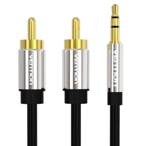 Cable Estéreo Vention BCFBF/ Jack 3.5 Macho - 2x RCA Macho/ 1m/ Negro - Imagen 2