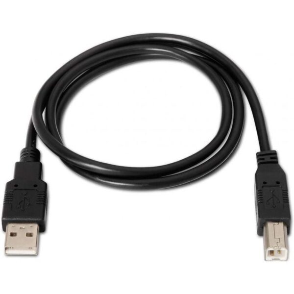 Cable USB 2.0 Impresora Aisens A101-0005/ USB Tipo-B Macho - USB Macho/ Hasta 2.5W/ 60Mbps/ 1m/ Negro - Imagen 2