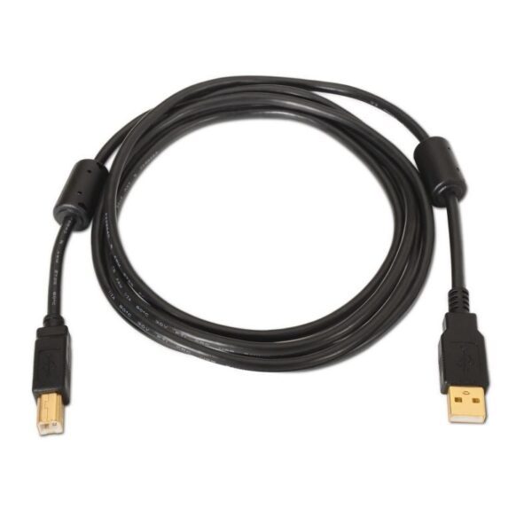 Cable USB 2.0 Impresora Aisens A101-0009/ USB Tipo-B Macho - USB Macho/ Hasta 2.5W/ 60Mbps/ 2m/ Negro - Imagen 2