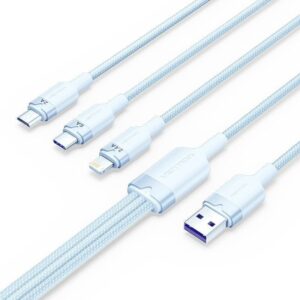 Cable USB 2.0 Lightning Vention CTPLG/ USB Macho/ USB Tipo-C Macho - MicroUSB Macho - Lightning Macho/ 1.5m/ Azul 6922794709706 CTPLG VEN-CAB CTPLG