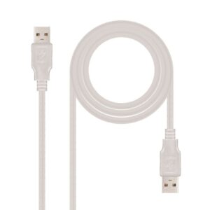 Cable USB 2.0 Nanocable 10.01.0302/ USB Macho - USB Macho/ 1m/ Beige 8433281000490 10.01.0302 NAN-CAB 10 01 0302