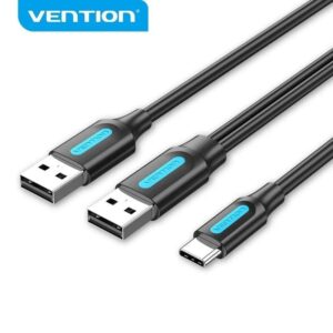 Cable USB 2.0 Vention CQKBF/ USB Tipo-C Macho - 2x USB Macho/480Mbps/ 1m/ Negro 6922794753075 CQKBF VEN-CAB CQKBF