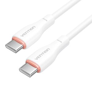 Cable USB Tipo-C Vention H27WF/ USB Tipo-C Macho - USB Tipo-C Macho/ 60W/ 480Mbps/ 1m/ Blanco 6922794785373 H27WF VEN-CAB H27WF