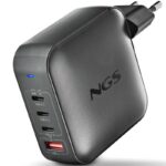 Cargador de Portátil GaN NGS BUD 165W/ 165W/ Automático/ Voltaje 5-21V 8435430626360 BUD165W NGS-CARGA BUD 165W BK