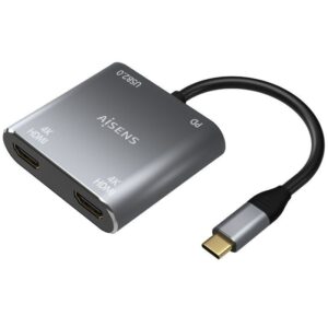 Conversor USB Tipo-C Aisens A109-0625/ 2x HDMI 4K SST MST Hembra - USB Tipo-C Macho - USB Hembra - USB Tipo-C Hembra 8436574707311 A109-0625 AIS-ADP A109-0625