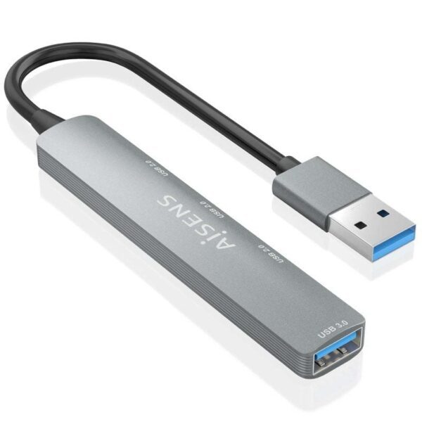 Hub USB 3.0 Aisens A106-0859/ 4xUSB/ Gris - Imagen 2