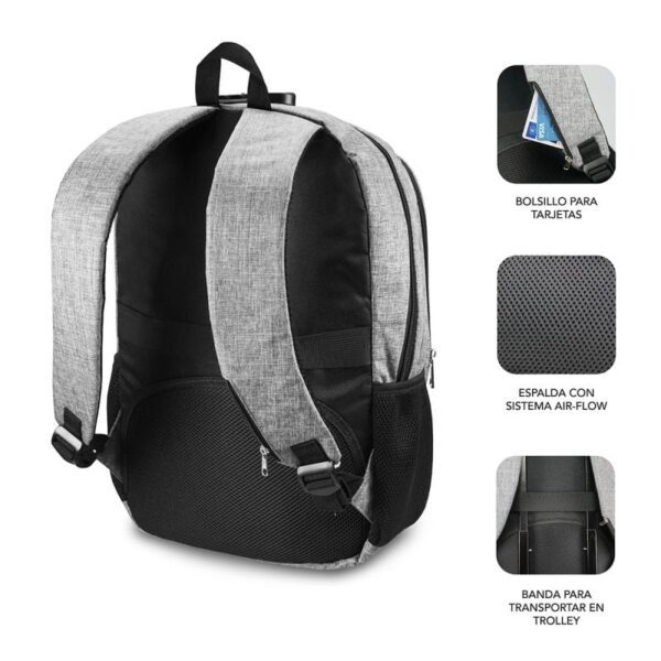 Mochila Subblim Urban Lock para Portátiles hasta 16"/ Puerto USB/ Antirrobo/ Gris - Imagen 3