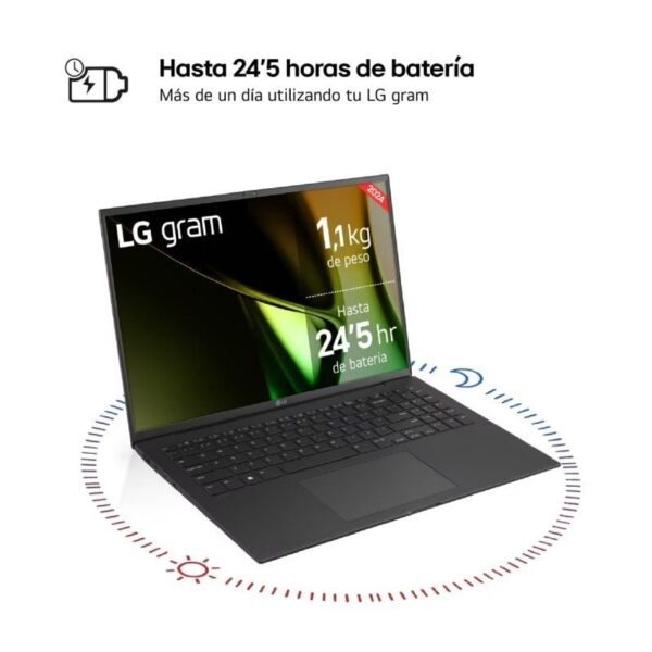 Portátil LG Gram 16Z90S-G.AD89B Intel Core Ultra 7-155H/ 32GB/ 1TB SSD/ 16"/ Win11 - Imagen 3