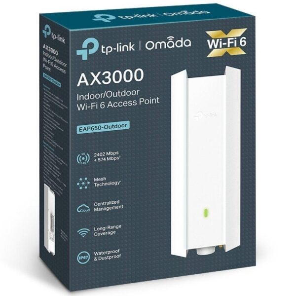 Punto de Acceso Inalámbrico TP-Link Omada EAP650-OUTDOOR/ WiFi 6/ PoE+/ 3000Mbps/ 2.4GHz 5GHz/ Antenas de 5dBi/ WiFi 802.11 ax/ac/n/g/b/a - Imagen 4