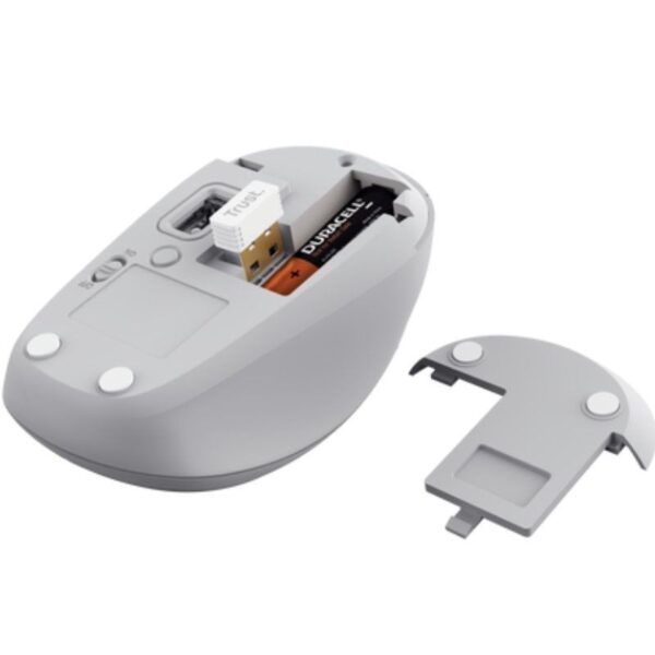 Ratón Mini Inalámbrico Trust Yvi+ Multidispositivo/ Hasta 1600 DPI/ Blanco - Imagen 4