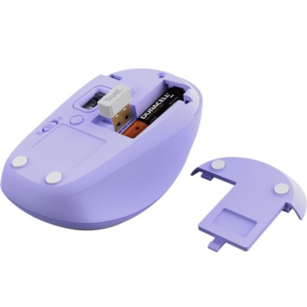 Ratón Mini Inalámbrico Trust Yvi+ Multidispositivo/ Hasta 1600 DPI/ Purpura - Imagen 4