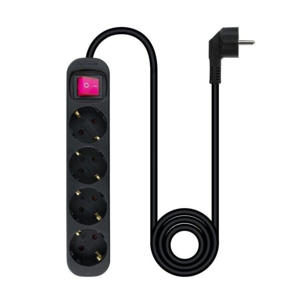 Regleta con Interruptor Nanocable 10.37.0004-BK/ 4 Tomas de Corriente/ Cable 1.4m/ Negro - Imagen 2