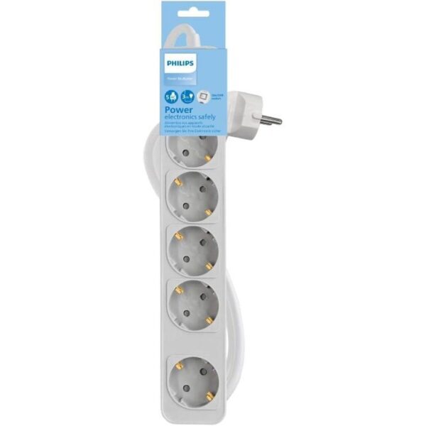 Regleta con Interruptor Philips CHP2154W/12/ 5 Tomas de corriente/ Cable 1.5m/ Blanco - Imagen 2