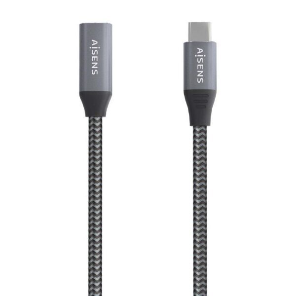 Cable Alargador USB 3.2 Aisens A107-0760/ USB Tipo-C Macho - USB Tipo-C Hembra/ Hasta 100W/ 20Gbps/ 50cm/ Gris - Imagen 3