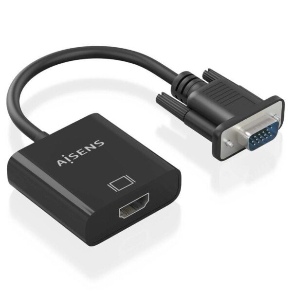 Cable Conversor Aisens A115-0873/ VGA Macho/ HDMI Hembra - Jack 3.5 Hembra - MicroUSB / 20cm/ Negro - Imagen 2