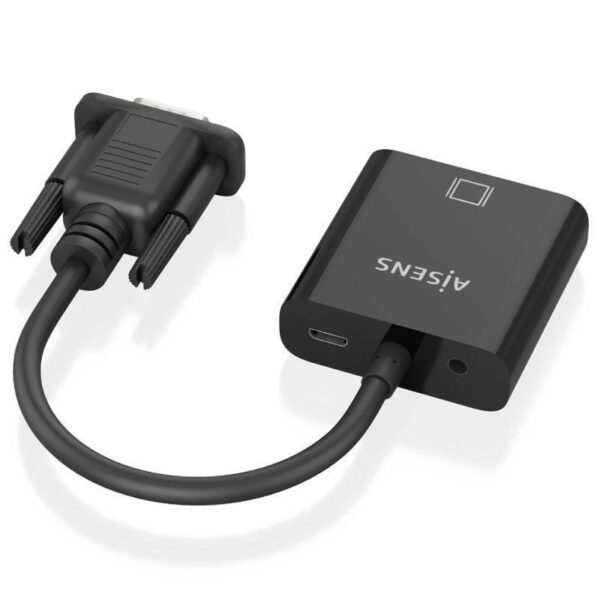 Cable Conversor Aisens A115-0873/ VGA Macho/ HDMI Hembra - Jack 3.5 Hembra - MicroUSB / 20cm/ Negro - Imagen 3