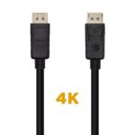 Cable DisplayPort 1.2 4K Aisens A124-0455/ DisplayPort Macho - DisplayPort Macho/ 1m/ Negro 8436574705096 A124-0455 AIS-CAB DP A124-0455