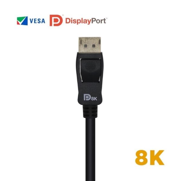 Cable DisplayPort 1.4 8K Aisens A149-0430/ DisplayPort Macho - DisplayPort Macho/ 50cm/ Certificado/ Negro - Imagen 3