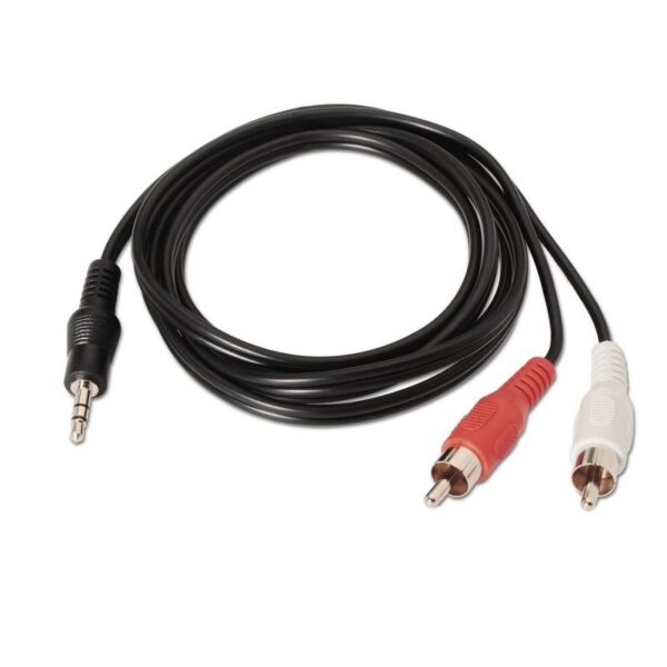 Cable Estéreo Aisens A128-0148/ Jack 3.5 Macho - 2x RCA Macho/ Hasta 0.1W/ 3m/ Negro - Imagen 2