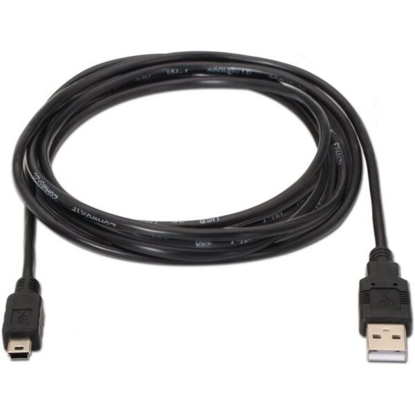 Cable USB 2.0 Aisens A101-0024/ USB Macho - MiniUSB Macho/ Hasta 2.5W/ 60Mbps/ 1m/ Negro - Imagen 2