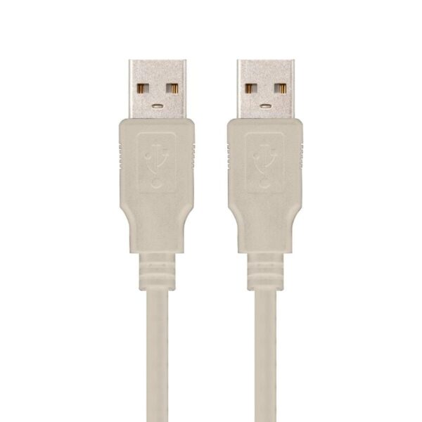 Cable USB 2.0 Nanocable 10.01.0302/ USB Macho - USB Macho/ 1m/ Beige - Imagen 2