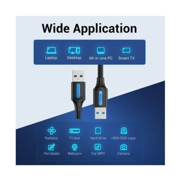Cable USB 3.0 Vention CONBF/ USB Macho - USB Macho/ 5Gbps/ 1m/ Negro - Imagen 4
