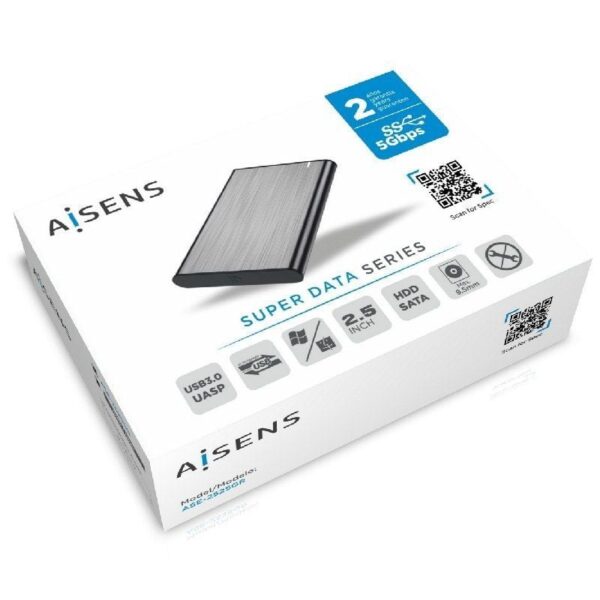 Caja Externa para Disco Duro de 2.5" Aisens ASE-2525GR/ USB 3.1/ Sin tornillos - Imagen 4