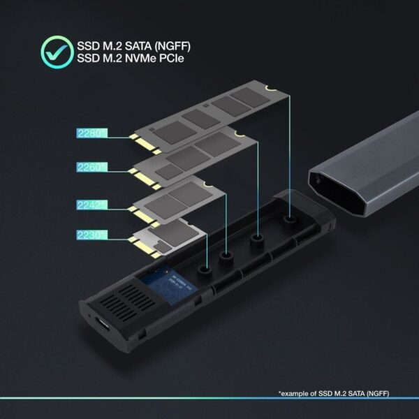 Caja Externa para Disco SSD M.2 NVMe TooQ TQE-2223G/ USB 3.2/ Sin tornillos - Imagen 3