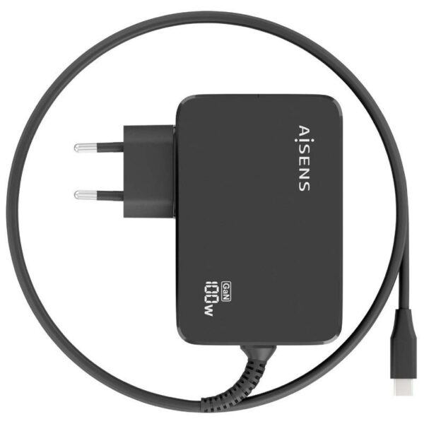 Cargador de Portátil GaN Aisens ASCH-1PD100WL50-BK USB Tipo-C/ 100W/ Automático/ Voltaje 5-20V - Imagen 2
