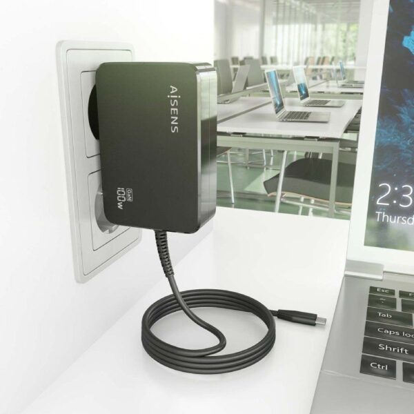 Cargador de Portátil GaN Aisens ASCH-1PD100WL50-BK USB Tipo-C/ 100W/ Automático/ Voltaje 5-20V - Imagen 4