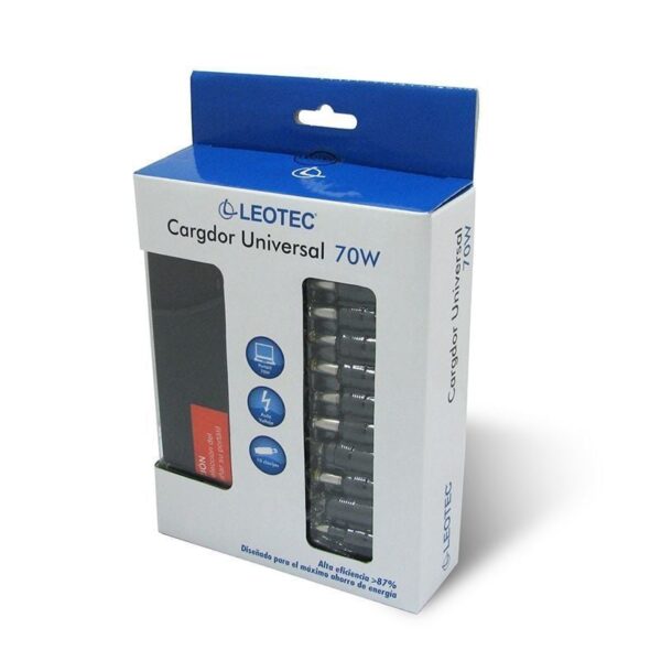 Cargador de Portátil Leotec/ 70W/ Automático/ 10 Conectores/ Voltaje 15-20V - Imagen 2