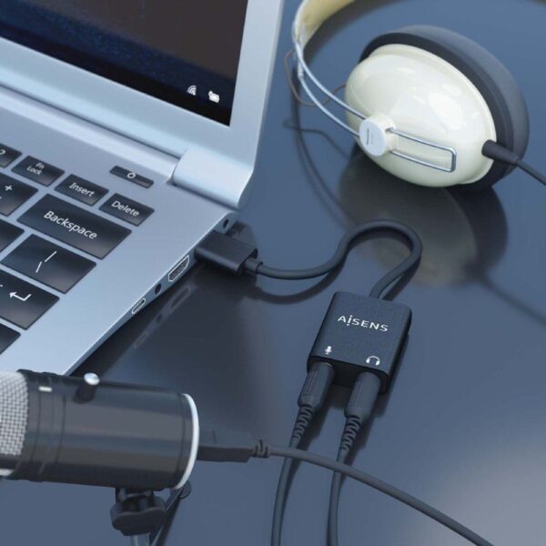 Tarjeta de Sonido Aisens A106-0769/ USB Macho - 2xJack 3.5 Hembra - Imagen 4