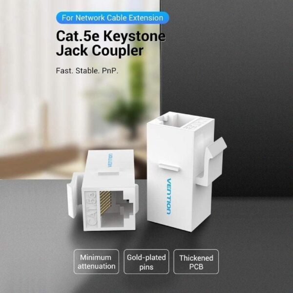 Adaptador Conector RJ45 VDD-B07-W Cat5 UTP/ RJ45 Hembra - RJ45 Hembra/ Blanco - Imagen 3
