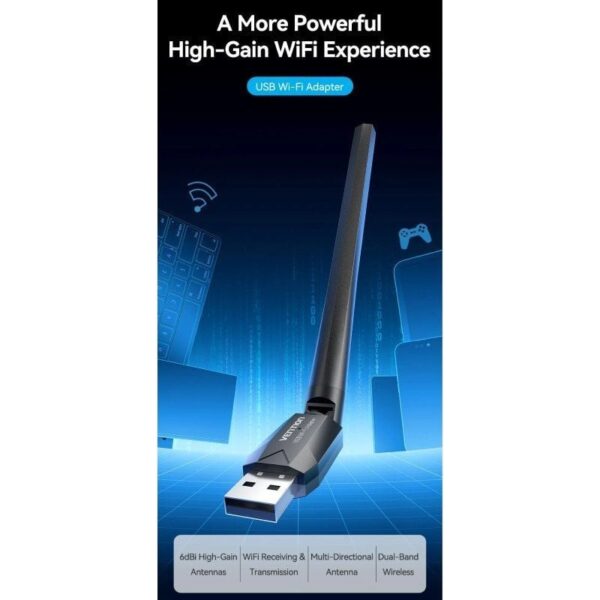 Adaptador USB - WiFi Vention KDUB0/ 650Mbps/ Incluye Drivers - Imagen 2