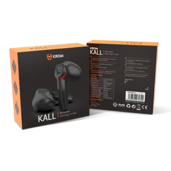 Auriculares Bluetooth Krom Kall con estuche de carga/ Autonomía 4h/ Negros - Imagen 5